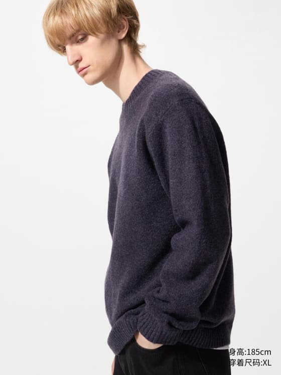男装/男女同款 souffle yarn舒芙蕾圆领针织衫/长袖舒芙蕾毛衣毛衫