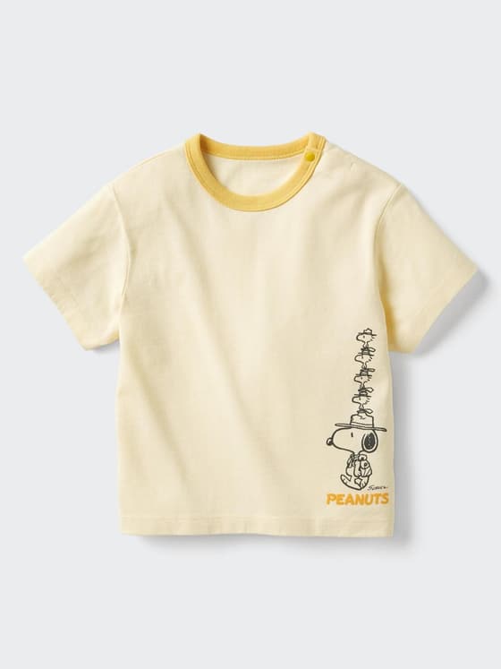婴幼儿宝宝 UT PEANUTS AIRism棉混纺印花T恤/短袖T恤