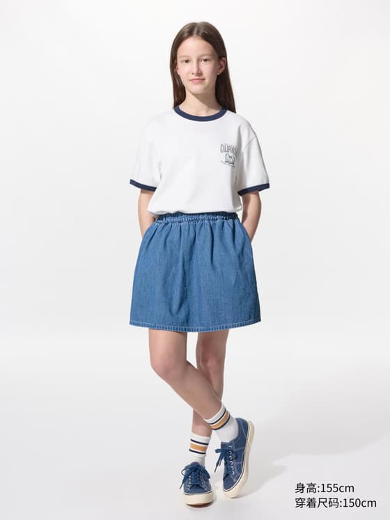 童装女童 牛仔迷你裙裤/水洗产品